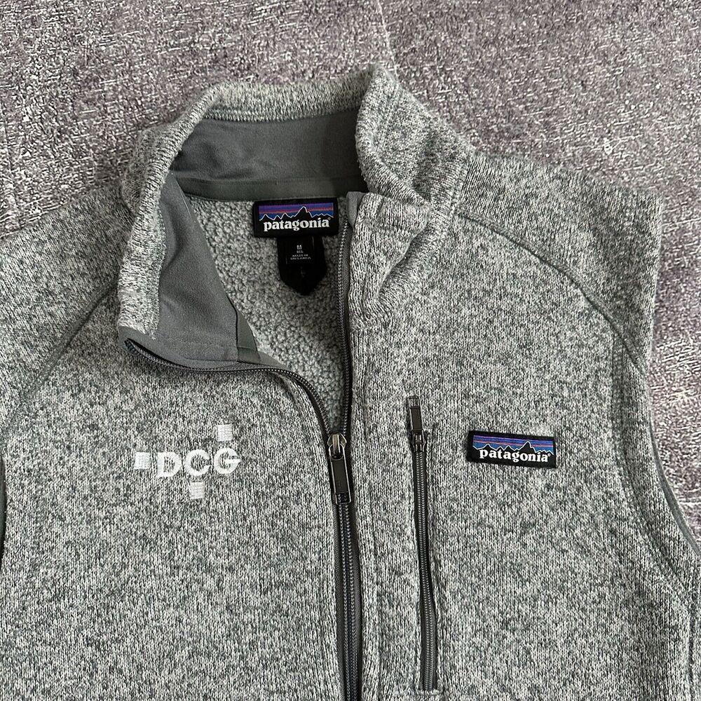 Men's Patagonia Heather Gray DCG Fleece Better Sweater Zip Up Vest Jacket Sz M